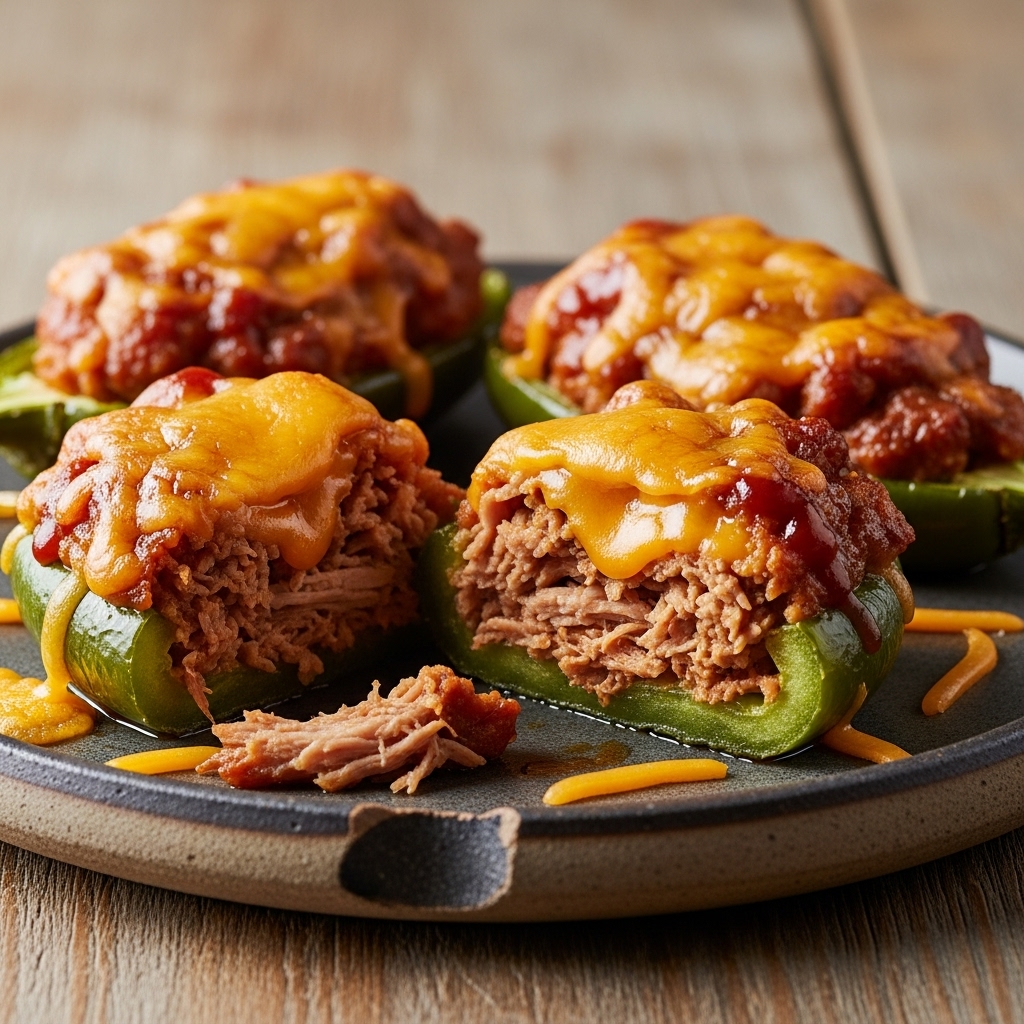 Sizzling Game Day Dinner: Stuffed Jalapeño Poppers With BBQ Pulled Pork and Cheddar
